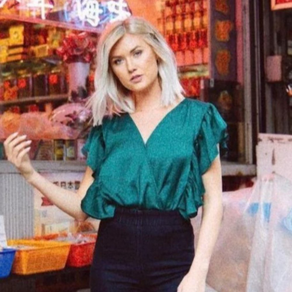 Vestique Green Satin Bodysuit